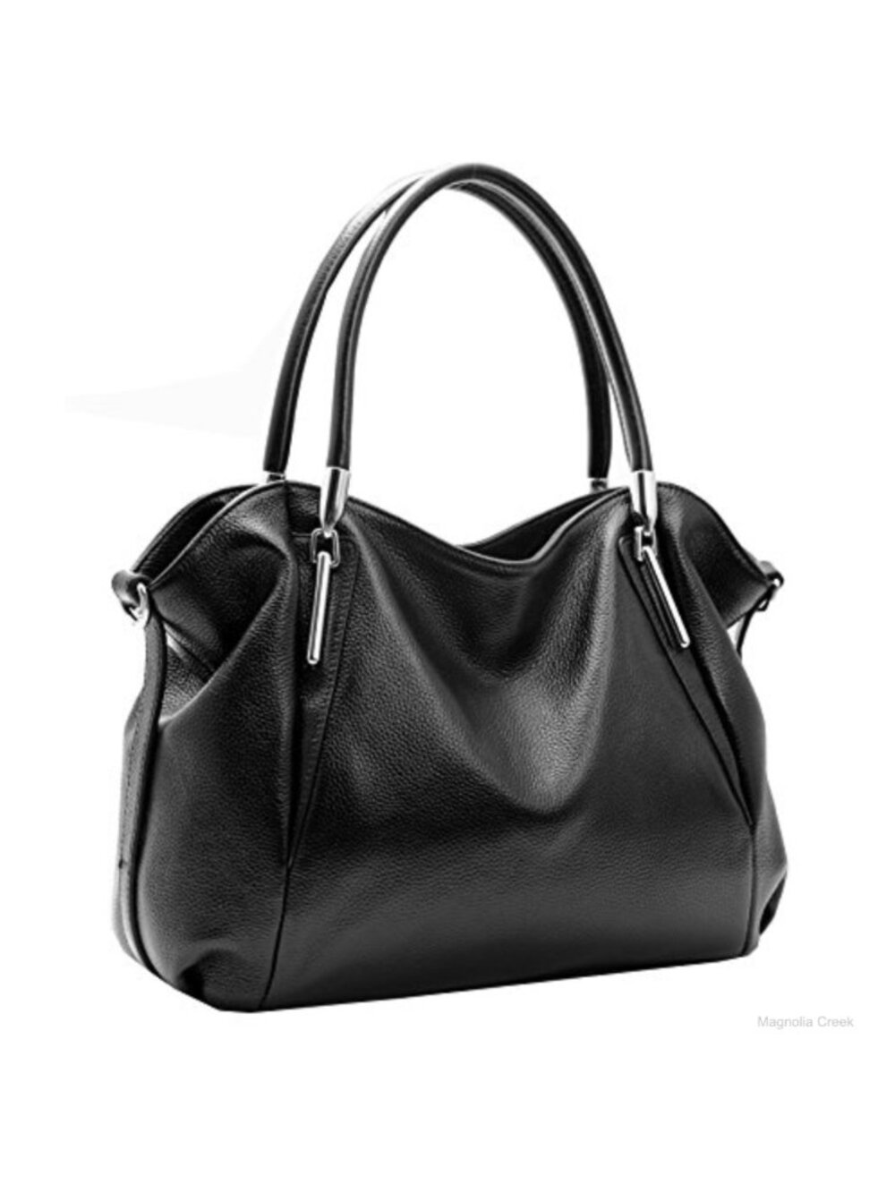 Genuine Leather Satchel Tote Handbag with Detachable Strap